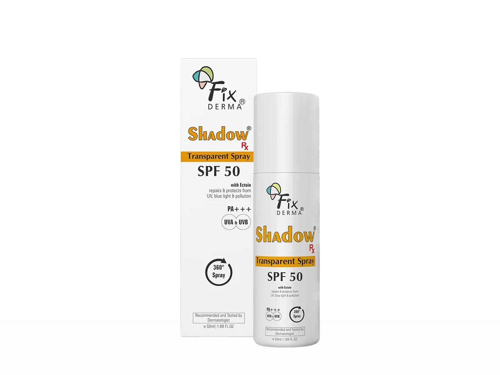 Fixderma Shadow RX Transparent Spray Sunscreen SPF 50 PA+++